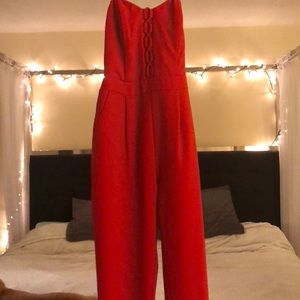 Adelyn Rae Red Jumpsuit